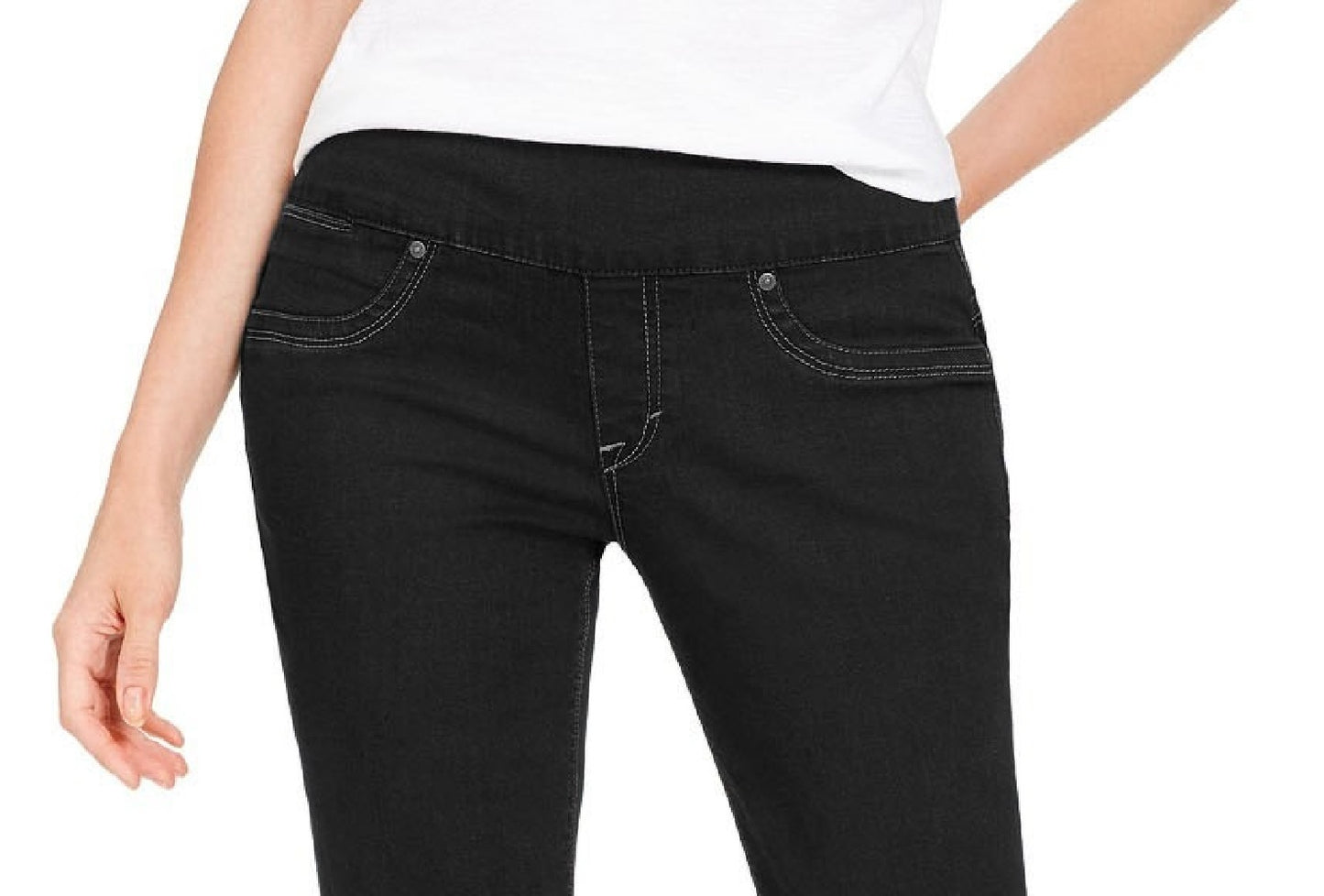 Style & Co Women's Ella Pull-On Bootcut Jeans Black Size Extra Large
