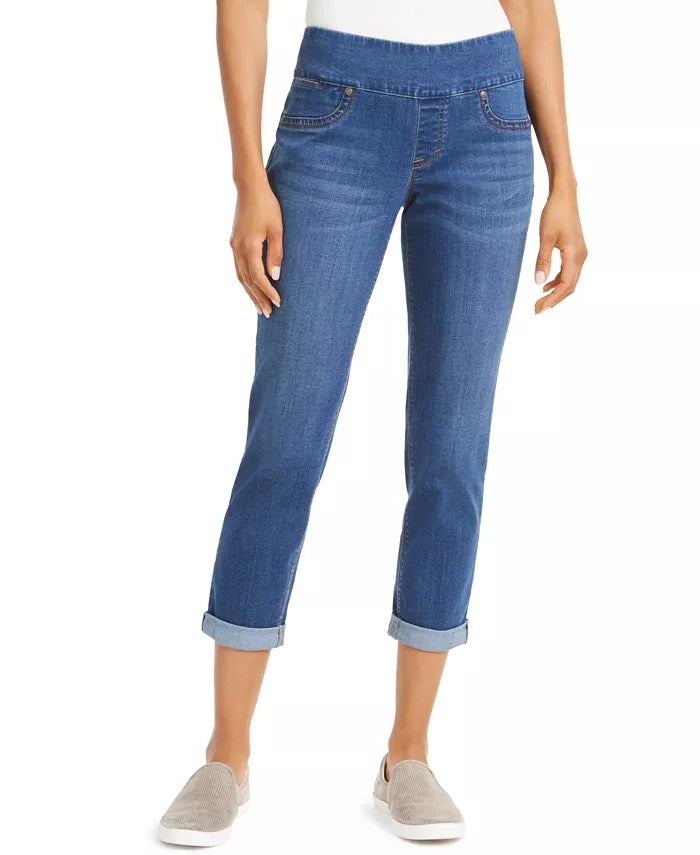 Style & Co Women's Pull On Boyfriend Jeans Blue Size Large