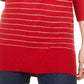 Maison Jules Women's Skinny-Striped Pullover Sweater Red Size Extra Large