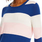 Maison Jules Women's Striped Sweater Blue Size Large