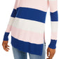 Maison Jules Women's Striped Sweater Blue Size Large