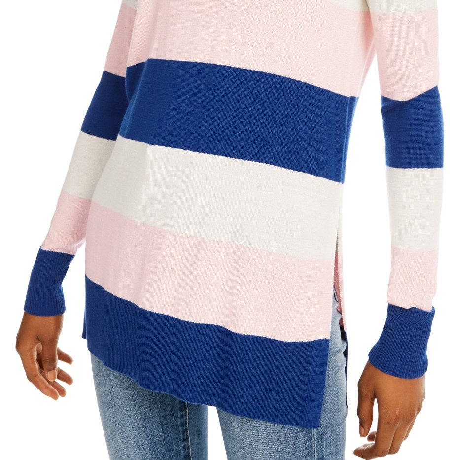 Maison Jules Women's Striped Sweater Blue Size Large