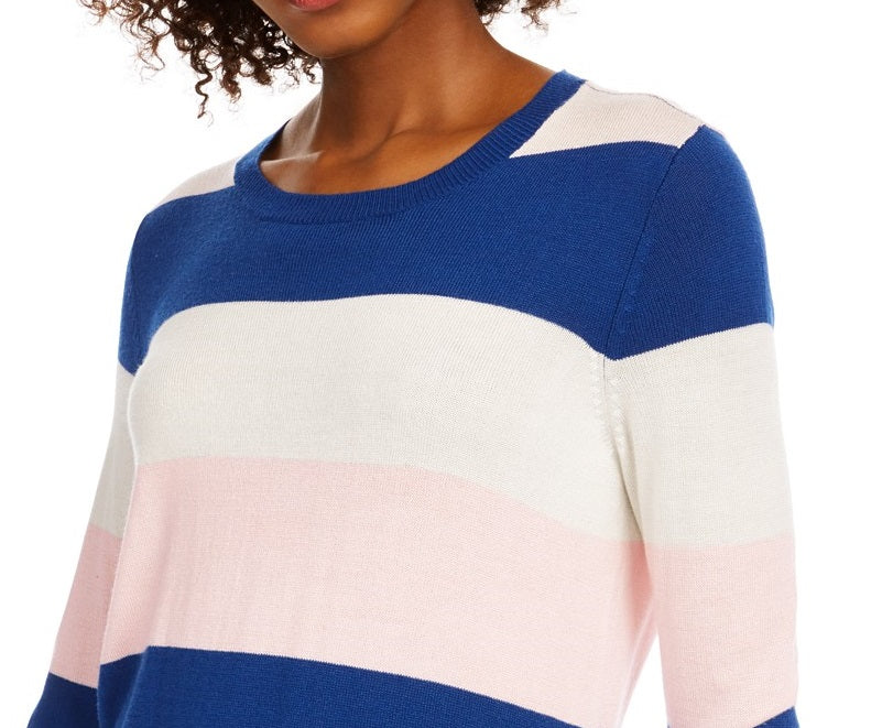 Maison Jules Women's Striped Sweater Blue Size X-Small