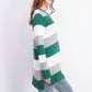 Maison Jules Women's Striped Sweater  Green Size 2 Extra Large