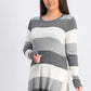 Maison Jules Women's Striped Sweater Med Gray Size Small