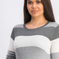 Maison Jules Women's Striped Sweater Med Gray Size Small