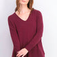 Maison Jules Women's  V-Neck Sweater Wine Size Large