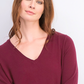 Maison Jules Women's  V-Neck Sweater Wine Size Large
