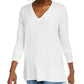 Maison Jules Women's V-Neck Sweater White Size 2 Extra Large