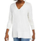 Maison Jules Women's V-Neck Sweater White Size Small