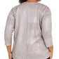JM Collection Women's Plus Size Metallic Ribbed Dolman Top Gray Size  XXX-Large