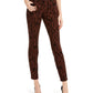 INC International Concepts Women's Incessentials Tiger-Print Skinny Jeans Brown Size 12