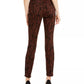 INC International Concepts Women's Incessentials Tiger-Print Skinny Jeans Brown Size 12