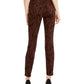 INC International Concepts Women's Incessentials Tiger-Print Skinny Jeans Brown Size 16