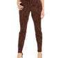 INC International Concepts Women's Printed Curvy-Fit Skinny Jeans Brown Size 2