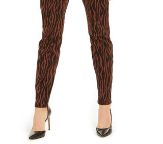 INC International Concepts Women's Printed Curvy-Fit Skinny Jeans Brown Size 2