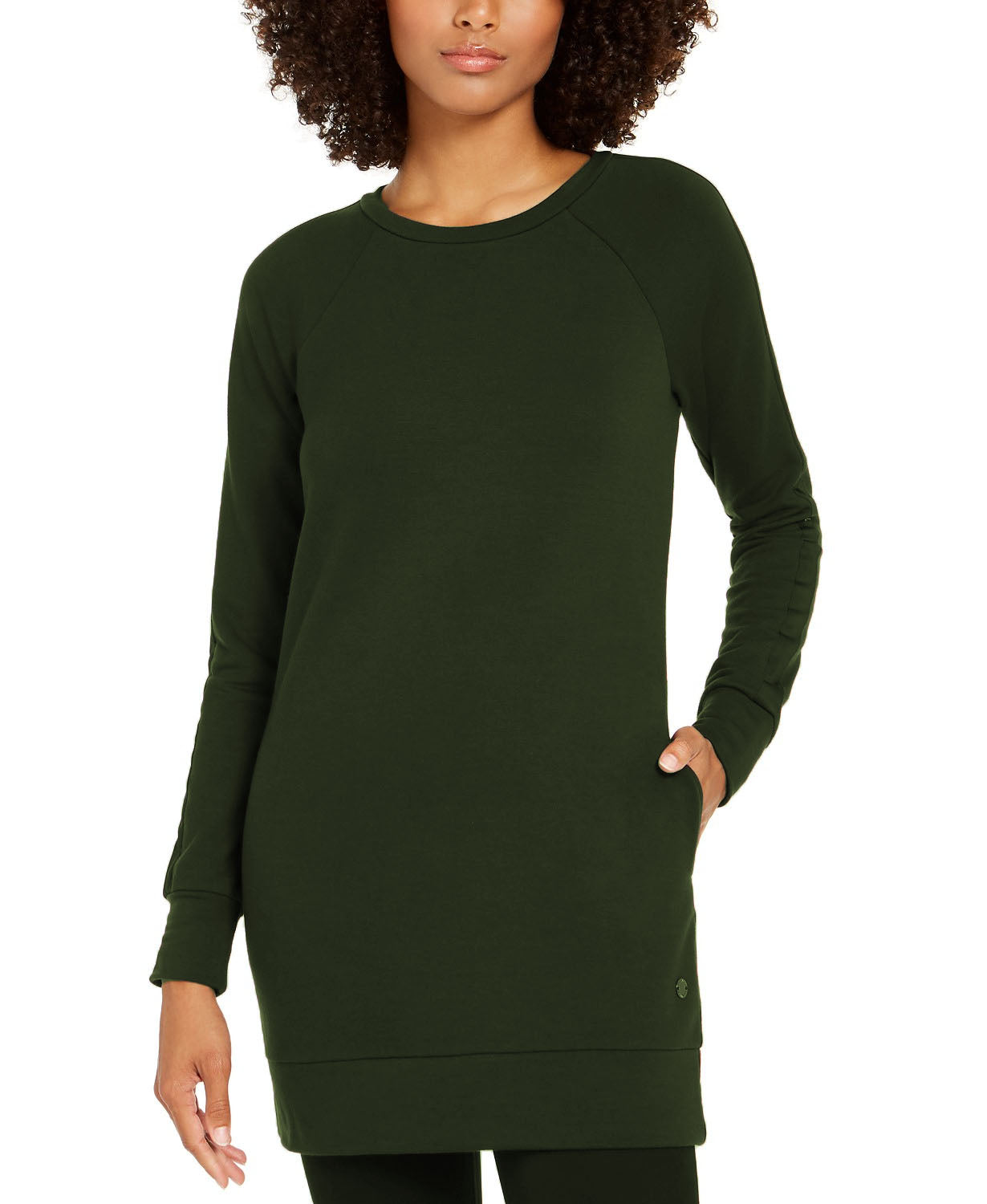 Ideology Women's Long Sleeve Tunic Green Size Medium