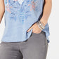 Style & Co Women's Graphic-Print Top Glitter Bouquet Size Petite Medium