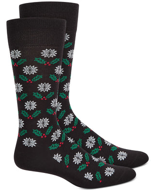 Alfani Men's Mistletoe Socks Black Size Regular