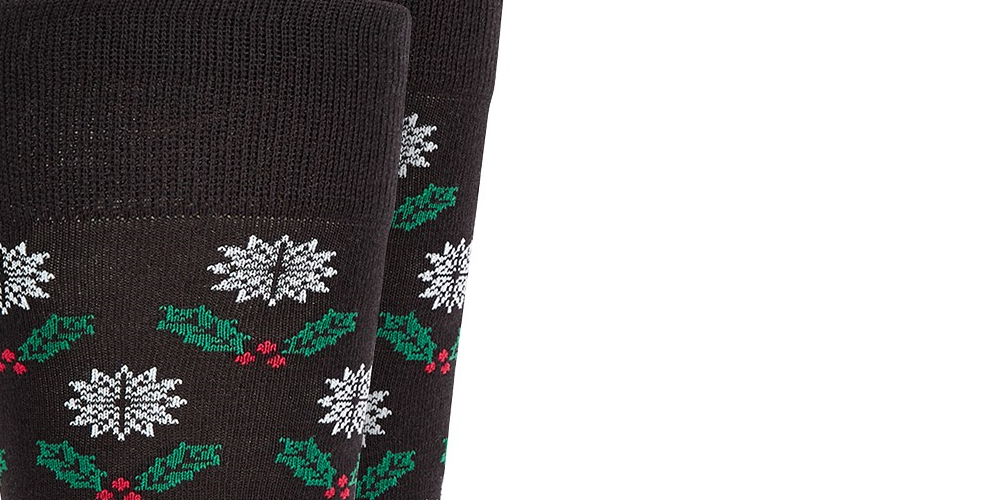 Alfani Men's Mistletoe Socks Black Size Regular