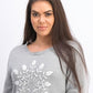 Karen Scott Women's Snowflake Applique Sweater Gray Size Medium