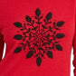 Karen Scott Women's Snowflake Applique Sweater Bright Red Size Large