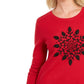 Karen Scott Women's Snowflake Applique Sweater Red Size Medium