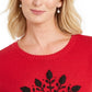 Karen Scott Women's Snowflake Applique Sweater Red Size Small