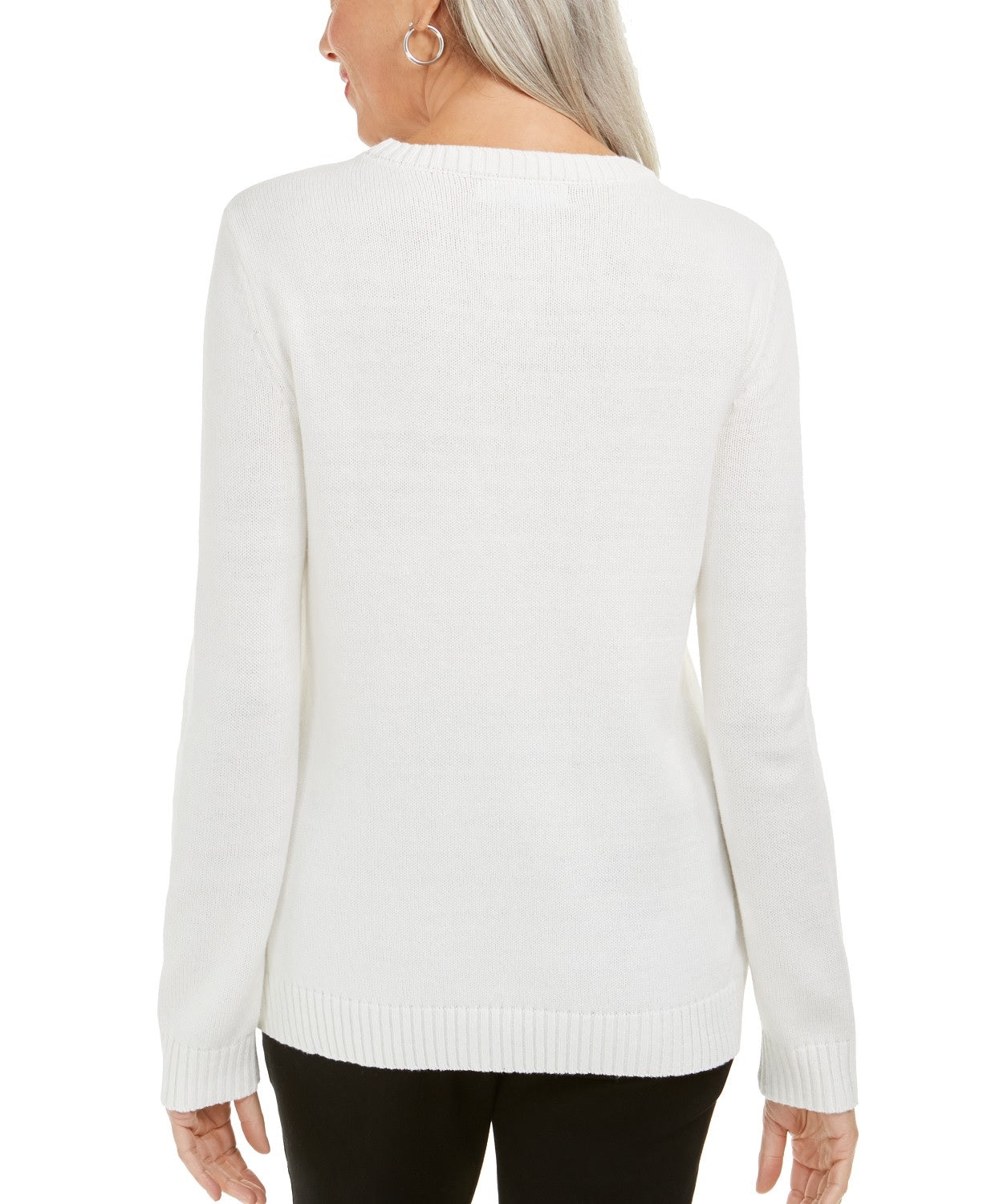 Karen Scott Women's Snowflake Applique Sweater White Size 2 Extra Large