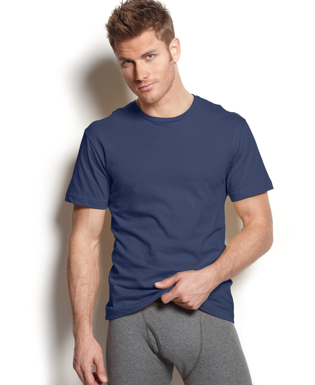 Alfani Men's Crew-Neck Undershirt Navy Size Small