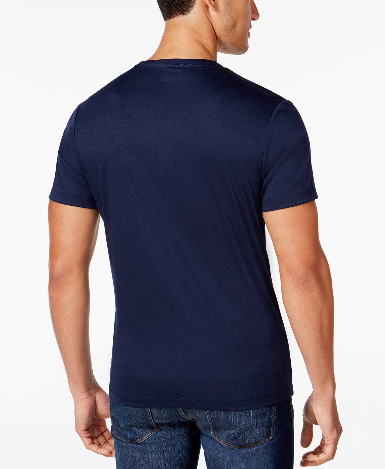 Alfani Men's Soft Touch Stretch V-Neck T-Shirt Navy Size Large