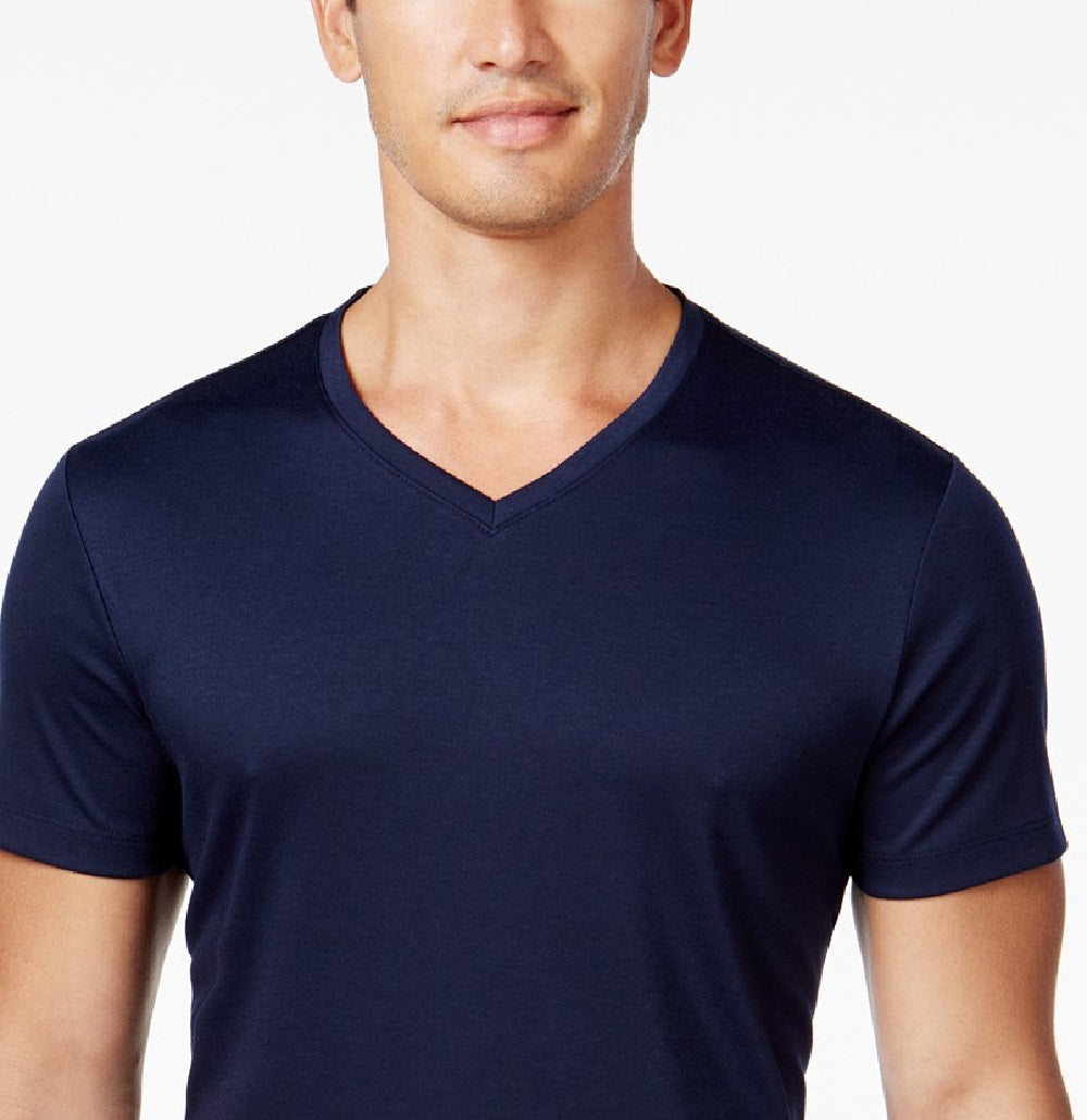 Alfani Men's Soft Touch Stretch V-Neck T-Shirt Navy Size Large