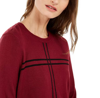 Alfani Women's Grid-Pattern Sweater Red Size Small
