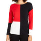 Alfani Women's Colorblocked Dropped-Shoulder Top  Red Size Extra Large