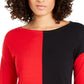 Alfani Women's Colorblocked Dropped-Shoulder Top  Real Red Size Extra Small