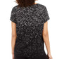 Alfani Women's Printed Short-Sleeve Top  Black Size Medium