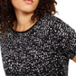 Alfani Women's Printed Short-Sleeve Top  Black Size Medium