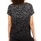 Alfani Women's Printed Short-Sleeve Top  Black Size Small