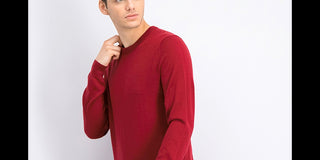 Alfani Men's Merino Blend Solid Crewneck Sweater  Wine Size 2 Extra Large