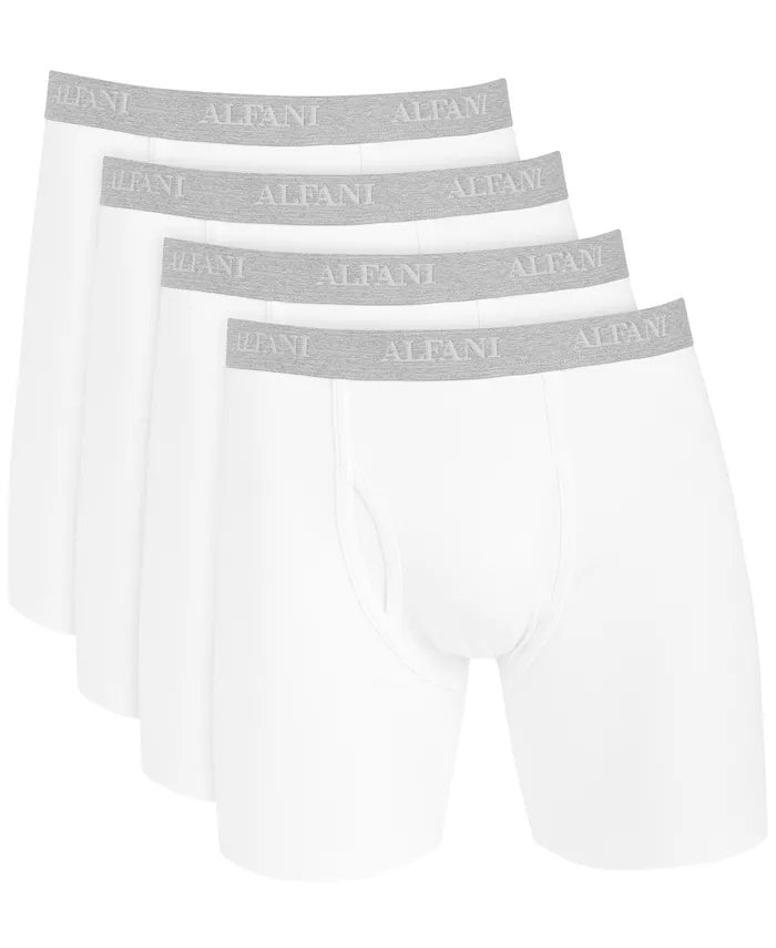 Alfani Men's 4-Pk. Stretch Boxer Briefs White Size Large