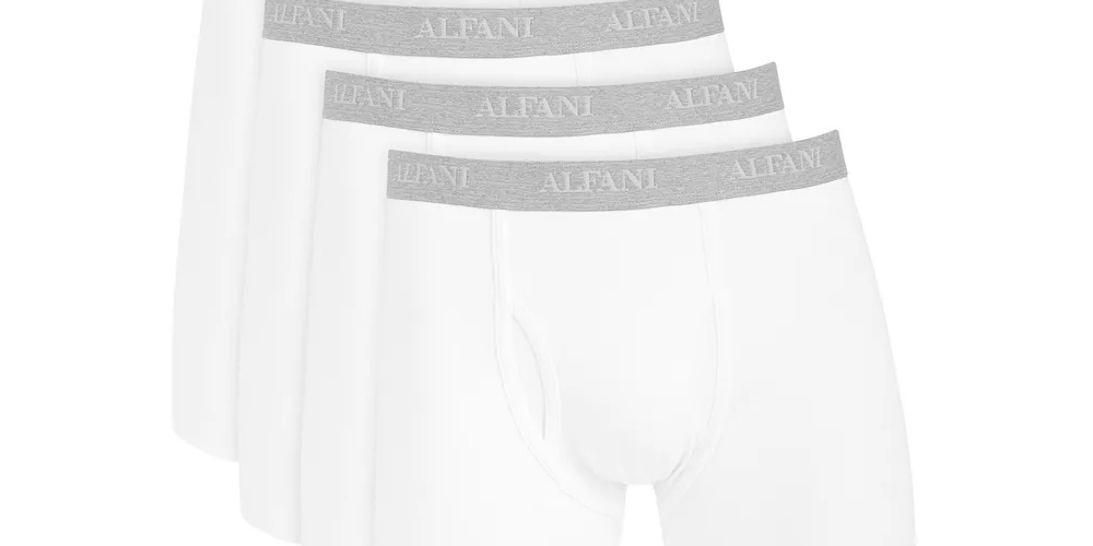 Alfani Men's 4-Pk. Stretch Boxer Briefs White Size Large
