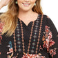 Style & Co Women's Plus Size Floral Blouse Black Size 2 Extra Large