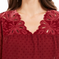 Style & Co Women's Mixed-Media Sheer-Sleeve Blouse  Red Size Extra Small