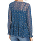 Style & Co Women's Printed Mesh Top Green Size XX Large