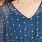 Style & Co Women's Printed Mesh Top Green Size Extra Large