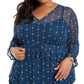 Style & Co Women's Plus Size Ruffle-Front Mesh Top Green Size 2 Extra Large