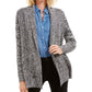 Charter Club Women's Marled Shawl-Collar Cardigan Black Size Large