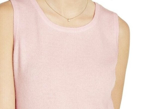 Charter Club Women's Sleeveless Crew-Neck Sweater Pink Size Large
