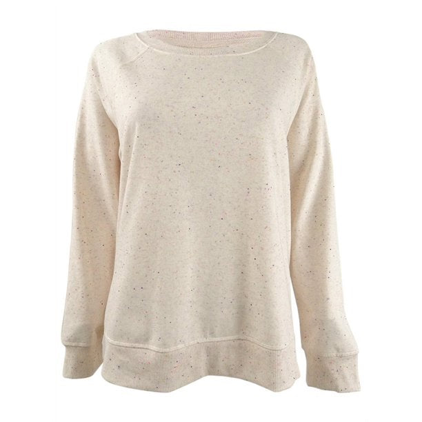 Style & Co Women's Speckled Shimmer Top Beige Size Large