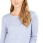 Style & Co Women's Speckled Shimmer Top Med Blue Size Medium